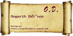 Ongerth Dános névjegykártya